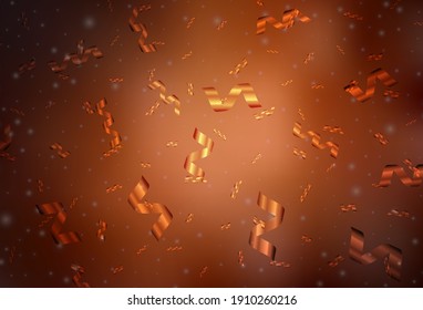 Dark Orange vector texture in birthday style. Modern abstract Christmas mood shapes. Pattern for booklets, leaflets of education.