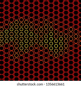 Dark Orange vector texture with circles. Illustration with set of shining colorful abstract spheres. Design for your commercials.