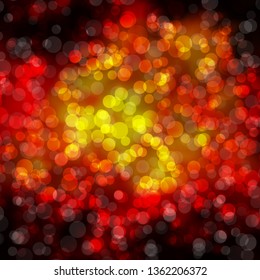 Dark Orange vector texture with circles. Abstract colorful disks on simple gradient background. Design for posters, banners.