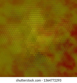 Dark Orange vector texture with circles. Colorful illustration with gradient dots in nature style. Pattern for business ads.