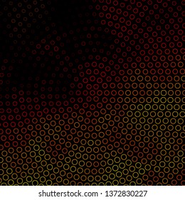Dark Orange vector texture with circles. Glitter abstract illustration with colorful drops. Pattern for websites, landing pages.
