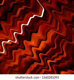 Dark Orange vector texture with circular arc. Colorful illustration in circular style with lines. Pattern for booklets, leaflets.
