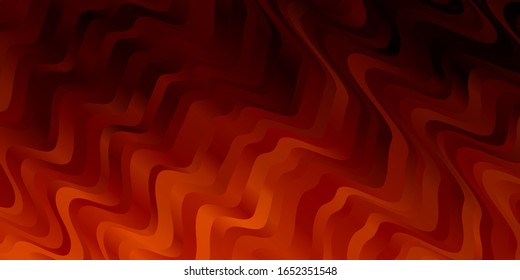 Dark Orange vector texture with circular arc. Colorful illustration in circular style with lines. Pattern for booklets, leaflets.