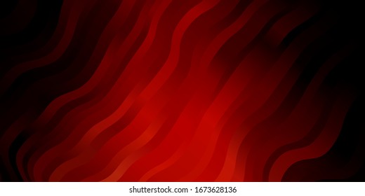 Dark Orange vector texture with circular arc. Illustration in abstract style with gradient curved.  Pattern for booklets, leaflets.