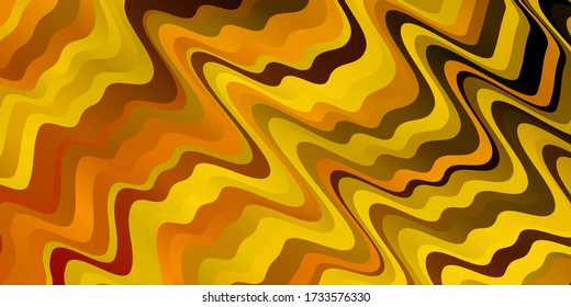 Dark Orange vector texture with circular arc. Abstract illustration with bandy gradient lines. Best design for your ad, poster, banner.