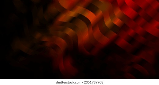 Dark Orange vector texture with circular arc. Brand new colorful illustration with bent lines. Smart design for your promotions.