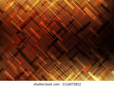 Dark Orange vector texture with colored lines. Lines on blurred abstract background with gradient. Best design for your ad, poster, banner.