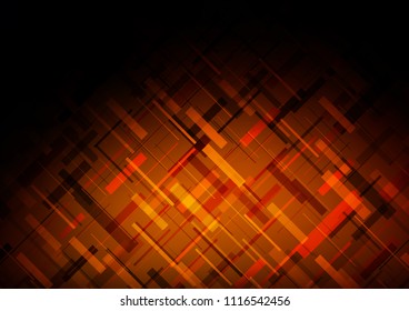Dark Orange vector texture with colored lines. Shining colored illustration with narrow lines. The template can be used as a background.