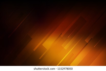 Dark Orange vector texture with colored lines. Lines on blurred abstract background with gradient. Best design for your ad, poster, banner.