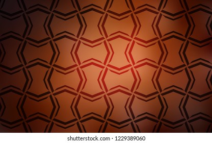 Dark Orange vector texture with colored lines. Lines on blurred abstract background with gradient. Pattern for ads, posters, banners.