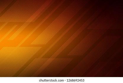 Dark Orange vector texture with colored lines. Lines on blurred abstract background with gradient. Best design for your ad, poster, banner.