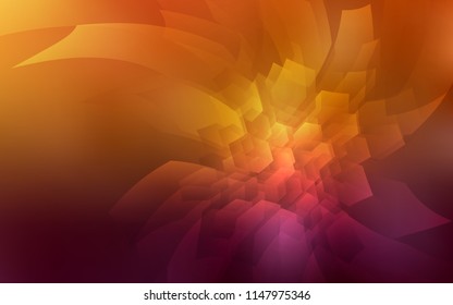 Dark Orange vector texture with colorful hexagons. Glitter abstract illustration in hexagonal style. Beautiful design for your business advert.