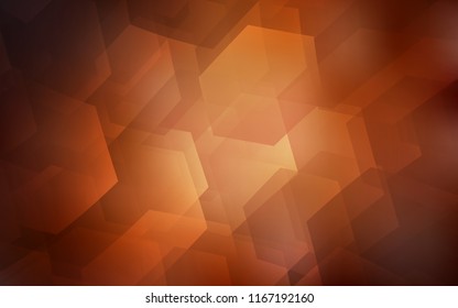 Dark Orange vector texture with colorful hexagons. Design in abstract style with hexagons. Pattern for ads, leaflets.