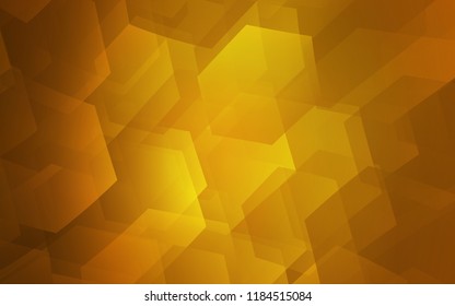 Dark Orange vector texture with colorful hexagons. Glitter abstract illustration in hexagonal style. Pattern can for your ad, booklets.