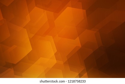 Dark Orange vector texture with colorful hexagons. Illustration with set of colorful hexagons. Pattern can for your ad, booklets.