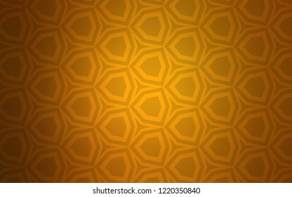 Dark Orange vector texture with colorful hexagons. Blur background with colorful hexagons. Design for your business advert.