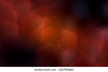 Dark Orange vector texture with colorful hexagons. Abstract illustration with colorful hexagons. Pattern for texture of wallpapers.