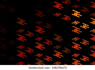 Dark Orange vector texture with colorful lines. Lines on blurred abstract background with gradient. Pattern for ads, posters, banners.