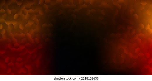 Dark orange vector texture with colorful hexagons. Smart design in abstract style with a batch of gradient hexagons. Texture for wallpaper patterns.