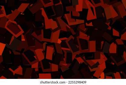 Textura vectorial de color naranja oscuro con hexágonos coloridos. Diseño en estilo abstracto con hexágonos. Patrón de textura de papel pintado.