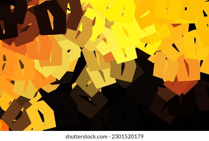 Textura vectorial de color naranja oscuro con hexágonos coloridos. Hexagones coloridos sobre fondo borroso. Patrón de textura de papel pintado.