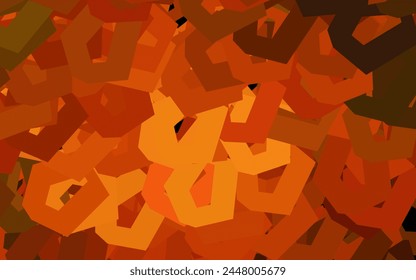 Dark Orange vector texture with colorful hexagons. Glitter abstract illustration in hexagonal style. Design for your business advert.