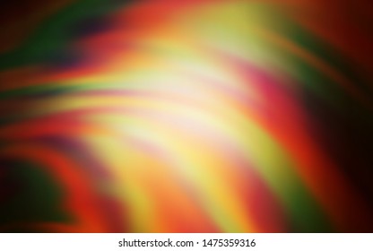 Dark Orange vector texture with curved lines. Glitter abstract illustration with wry lines. Brand new design for your ads, poster, banner.