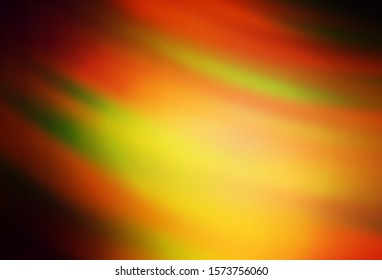 Dark Orange vector texture with curved lines. Colorful geometric sample with gradient lines.  Brand new design for your ads, poster, banner.