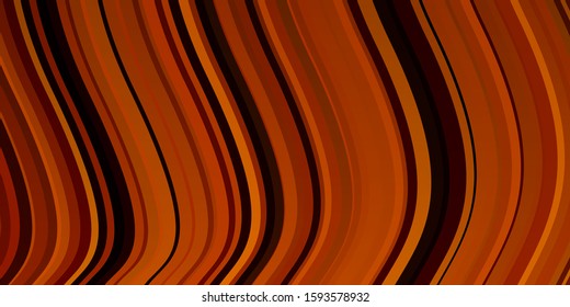 Dark Orange vector texture with curves. Illustration in abstract style with gradient curved.  Template for cellphones.