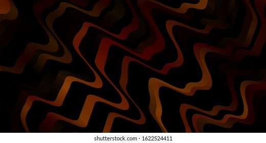 Dark Orange vector texture with curves. Abstract illustration with bandy gradient lines. Pattern for business booklets, leaflets