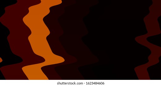 Dark Orange vector texture with curves. Brand new colorful illustration with bent lines. Template for cellphones.