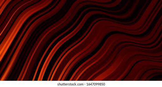 Dark Orange vector texture with curves. Colorful geometric sample with gradient curves.  Best design for your ad, poster, banner.