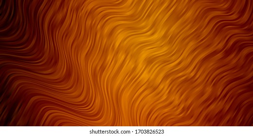 Dark Orange vector texture with curves. Colorful abstract illustration with gradient curves. Best design for your posters, banners.