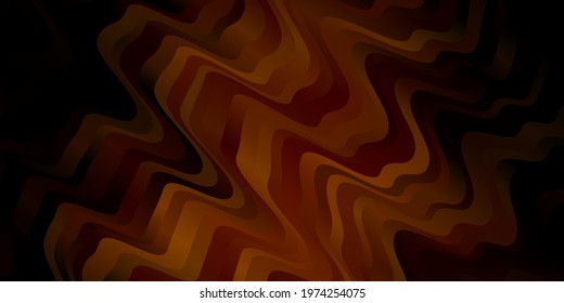 Dark Orange vector texture with curves. Abstract illustration with bandy gradient lines. Pattern for business booklets, leaflets
