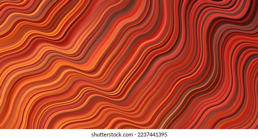 Dark Orange vector texture with curves. Colorful geometric sample with gradient curves.  Template for your UI design.