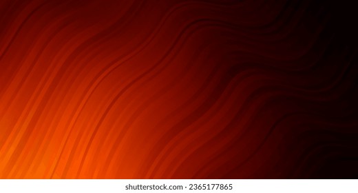 Dark Orange vector texture with curves. Colorful geometric sample with gradient curves.  Best design for your ad, poster, banner.