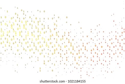 Dark Orange vector texture with Digit characters. Shining colorful illustration with isolated Digit signs. Best design for your ad, poster, banner of math college.