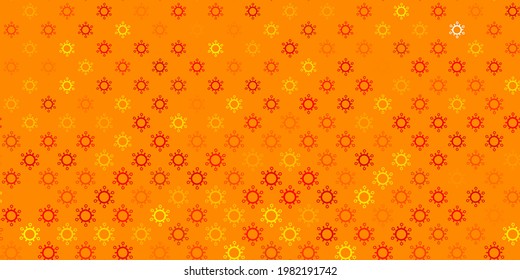 Dark orange vector texture with disease symbols. Colorful abstract illustration with gradient medical shapes. Wallpaper for health protection.