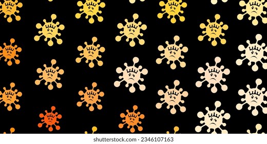 Dark orange vector texture with disease symbols. Colorful  gradient illness symbols in simple abstract style. Simple drawing against danger fever.