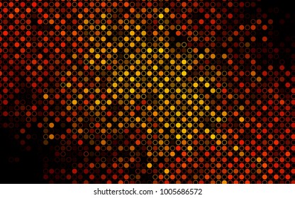 Dark Orange vector  texture with disks. Abstract illustration with colored bubbles in nature style. The pattern can be used for beautiful websites.