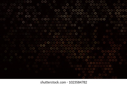 Dark Orange vector  texture with disks. Blurred bubbles on abstract background with colorful gradient. Beautiful design for your business natural advert.