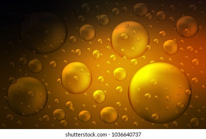 Dark Orange vector texture with disks. Glitter abstract illustration with blurred drops of rain. The pattern can be used for ads, leaflets of liquid.