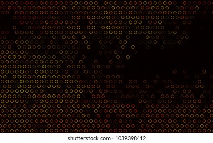 Dark Orange vector  texture with disks. Beautiful colored illustration with blurred circles in nature style. The pattern can be used for aqua ad, booklets.
