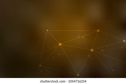 Dark Orange vector texture with disks, lines. Modern abstract colorful illustration with spheres and lines. Pattern can be used as texture of wallpapers.