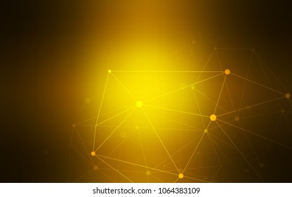 Dark Orange vector texture with disks, lines. Decorative design in abstract style with triangle structure. Pattern can be used for ads, leaflets.