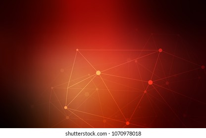 Dark Orange vector texture with disks, lines. Decorative design in abstract style with triangle structure. Completely new template for your brand book.