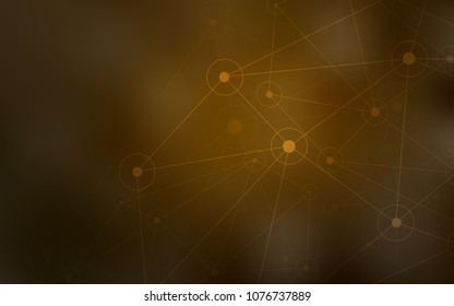 Dark Orange vector texture with disks, lines. Decorative design in abstract style with triangle structure. Pattern can be used for beautiful websites.