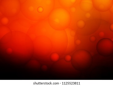 Dark Orange vector texture with disks. Illustration with set of shining colorful abstract circles. Beautiful design for your business natural advert.