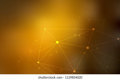 Dark Orange vector texture with disks, lines. Abstract illustration with colorful discs and triangles. Pattern can be used for futuristic ad, booklets.
