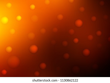 Dark Orange vector texture with disks. Abstract illustration with colored bubbles in nature style. Beautiful design for your business natural advert.